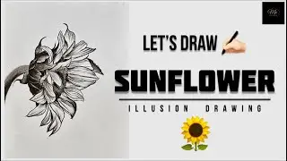 How to draw Sunflower 🌻 very easy for beginners #flowerdrawing 