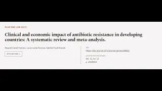 Clinical and economic impact of antibiotic resistance in developing countries: A syst... | RTCL.TV