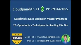 20. Hands-On : Databricks Project : Spark : Advanced Techniques for Reading  CSV File | Optimization