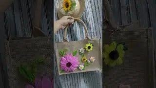 Tote Bag With Fuzzy Wire Flowers