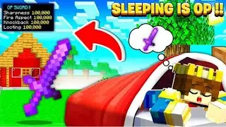 MINECRAFT BUT SLEEPING GIVE OP ITEMS