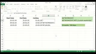 NETWORKDAYS , NETWORKDAYS.INTL  and DATEDIF in excel | easy