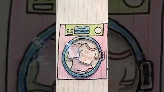 Paper Washing Machine tutorial #papercraft #howto #tutorial #craft #紙遊び #shorts #drawing