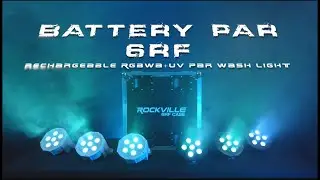 The Rockville BATTERY PAR 6RF Rechargeable RGBWA+UV Wireless DMX LED Light with long range RF Remote