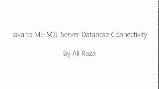 Java C.R.U.D operations with MS SQL Server Urdu
