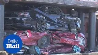 Police destroy SEVEN cars in street racing crackdown - Daily Mail