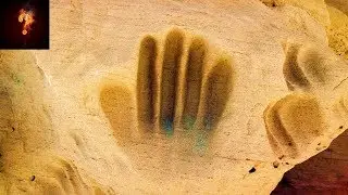 Hand-Prints Melted Into Solid Stone In Wyoming?