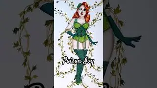 Pinup Inspired Poison Ivy Fan Art 🌿#asmrart #fashionillustration #alcoholmarkers #satisfyingart