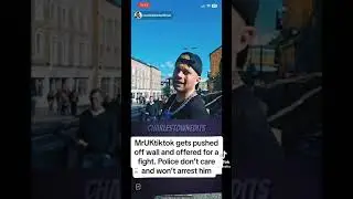 Mruktiktok aka Kevin Wright gets pushed on Camden bridge