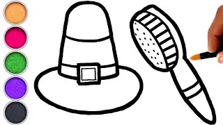 Hat - Tooth Brush Drawing and Coloring for Kids and Toddlers - Hat Drawing - Tooth Brush Drawing