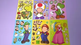 [Toys ASMR] Decorate With Sticker Book Paper DIY Disney Super Mario Bros #397