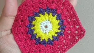 Learn how to crochet granny square popcorn flower mat!Knitting pattern for beginners! popcorn mat 🌹🌹