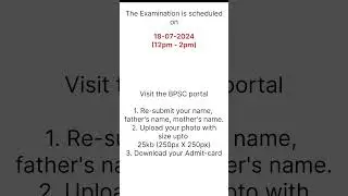 BPSC Assistant Architect Recruitment written examination Admit-Cards are out 🔥 #examprep #architect