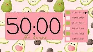 ⏳ 3-hour 50/10 Pomodoro Timer &ndash; Silent & Distraction-Free 🕒 | No Beeps, Just Focus