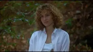 Patrick Swayze and Jennifer  Gray dirty dancing on a tree