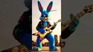 This Bunny Rocks Harder Than Most Humans! 🎸🐰🔥#RockstarBunny #EpicBunny #ViralAnimals #partyanimal