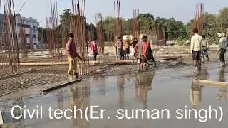 Grade slab of casting  work in building construction site  🏢🏢🏢