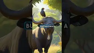 Oxpecker & Buffalo: Nature's Unlikely Partnership Explored! 🐦🐃 #Nature #AnimalFacts #Wildlife