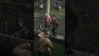 Tree Falls on Guy in RDR2 #shorts