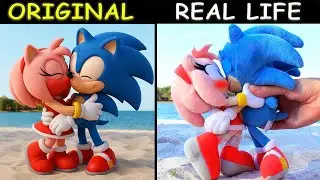 SONIC AND AMY ROSE KISS! LOVE STORY | Sonic The Hedgehog 3 Animation | Original vs Plush Toys