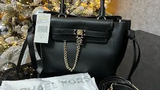 Распаковка сумки MICHAEL KORS Hamilton Legacy Small Leather Belted Satchel (black)