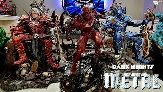 Do They Look Good Together? XM Dark Knights Metal Statues On Display In The Batcave!