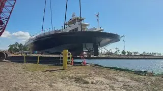 Eastern Shipbuilding Group launches the FALCON ferry boat for Fisher Island