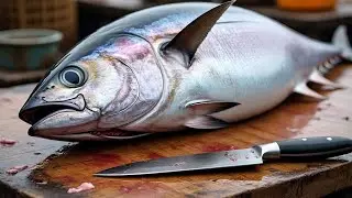 The Story of Fresh Tuna: From Fisherman to Market, cut by experts, ends up on the Dinner Table.