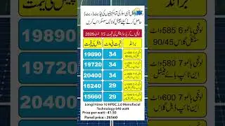 Longi Solar Panel Price in Pakistan , Solar Panels Prices 2025 , Today Solar Panel Rates
