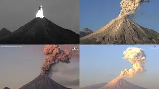Volcán de Colima. 4 espectaculares explosiones 28 de noviembre 2015