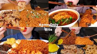 ASMR LYCHEE Spicy NOODLES Compilation//Compilation///no talking//Bites only//asmr Mukbang//asmr food