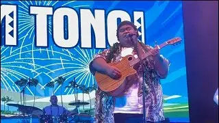 Iam Tongi sings to Mom Lillie at Ohana Day Concert, Turtle Bay Resort, HI