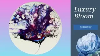 🌸Luxury Bloom on a Round Canvas ✨ Hair Dryer Fluid Art Flower Magic