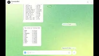 Demo Coinalyze telegram bot. Part 1 - private chat mode.