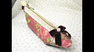 靴型ポーチ型紙作り方＆ポーチ作り方 Shoes Pencil Box  pencil case