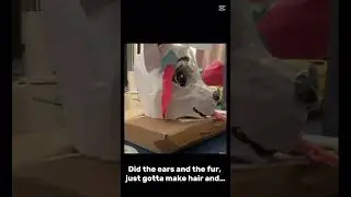 Make a paper fursuit head with me! PART 2 #furry #therian #paper #fursuit
