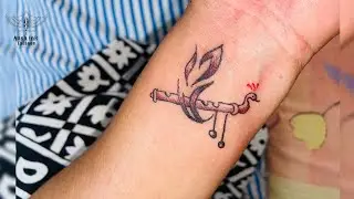 Feather Tattoo Design | Hand Tattoo Designs | Wrist Tattoo Design for Girls | Flute Tattoo#shorts