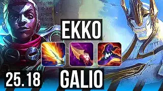 EKKO vs GALIO (MID) | 66% winrate, 10/4/12 | KR Master | 25.18