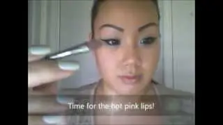 Bold Cat-Eye w/Hot Pink Lips!