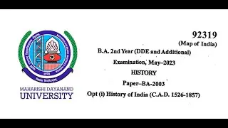 mdu | Ba  2nd year | annual | dde | additional |  history paper 2023
