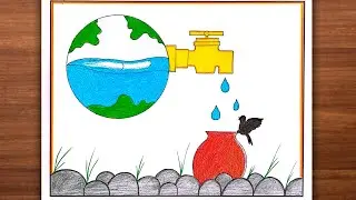 How to Draw Save Water Save Earth Poster | Save Water Save Earth Drawing
