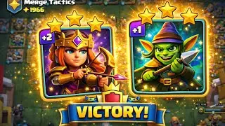 Archer Queen 3⭐ + Dart Goblin 3⭐ | Merge Tactics OP Match 🔥