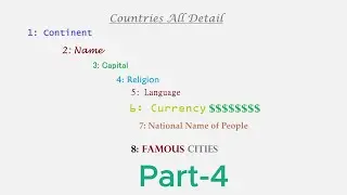 195 Countries Detail Course Part 4 | Name | Capital | Religion | Language | Currency| Prof Merge
