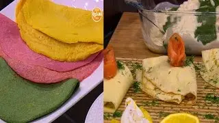 كريب بحشوات متنوعة - كريب بحشوة دجاج بالبشاميل - كريب بحشوة السلمون  | اميرة في المطبخ حلقة كاملة