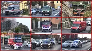 [INCENDIO VILLETTA] Arrivo mezzi di soccorso Vigili del Fuoco e 118 in sirena!