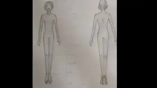 Fashion Illustration part-3..fashion figure in pencil shading front pose &back pose..#trending #art