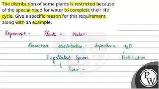 The distribution of some plants is restricted because of the special need for water to complete ....