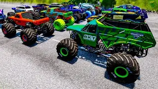 Monster Truck Jam: Instant 500 MPH Blast Test- Which Monster Truck Survives the Longest BeamNG.Drive