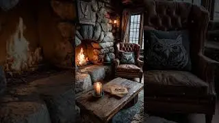 🔥 4K Fireplace Snowfall Ambience ❄️ Cozy Winter Cabin | ASMR Fire & Blizzard Sounds #shorts #cozy