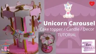 HOW TO MAKE A UNICORN CAROUSEL CAKE TOPPER TUTORIAL | CLAY | POLYMER CLAY | COLD PORCELAIN
